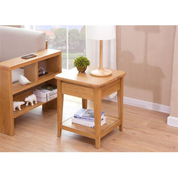 Solid Cherry Small Wooden Side Table , Home Narrow Sofa Pedestal Pine Side Table