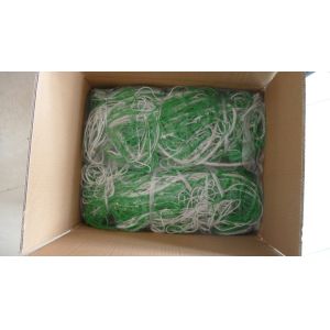 Striped Soccer Goal Net Knotted Polyethylene Square 120mm Mesh