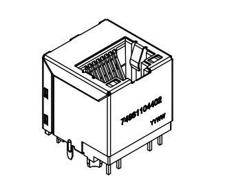 THR 74981104402 1000 Base-T Vertical RJ45 Connector Industrial Grade