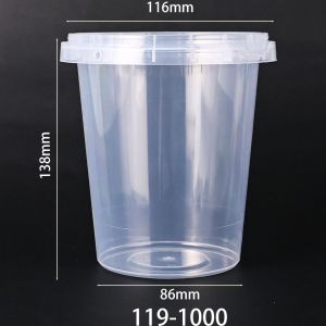 Custom Logo Transparent PP Plastic Cups With Handle Lid Disposable