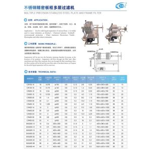30KG Weight Stainless Steel Precision Plate and Frame Multilayer Filter for