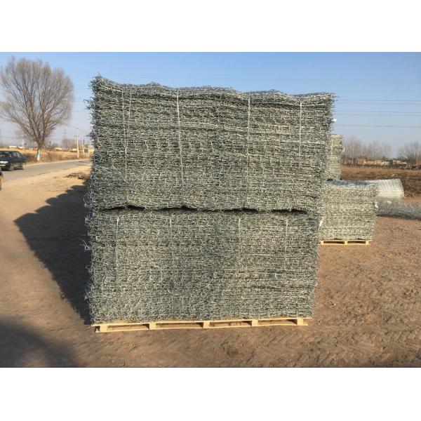Silver Galvanized Steel Wire Gabion Box 1m - 2m Width
