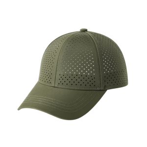 Cheap Wholesale Custom Laser Cut Hole Gorras 6 Panel Perforated Golf Hat Custom Logo Unisex Mesh Baseball Cap for sale