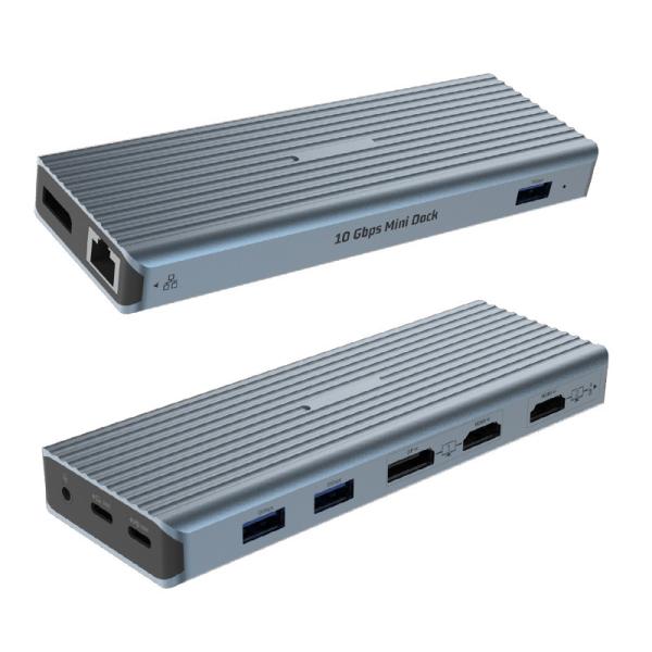 Quality USB 3.1 Type C to 9 Ports USB3.0 Hub with Gigabit Ethernet RJ45 Lan Port Adapter Gray wholesale