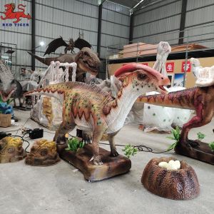 220V 380V Realistic Animatronic Dinosaur Parasaurolophus Model