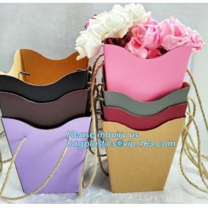 OEM Logo Printed Paper Packaging Bag Custom Good Quality Flower Carrier Bag,Art