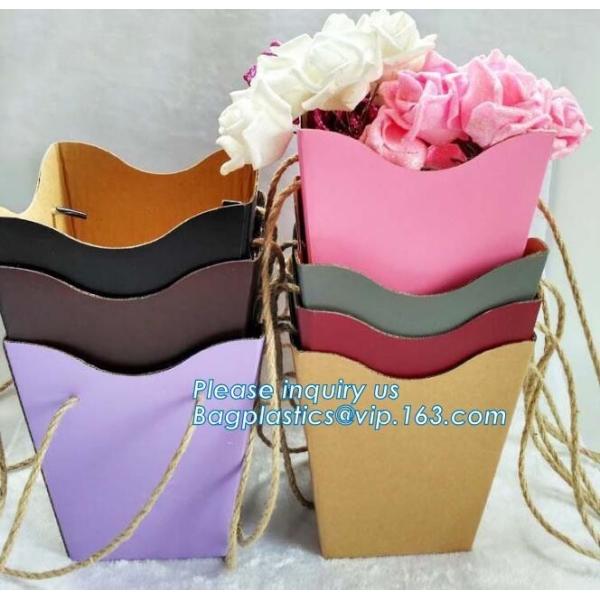 OEM Logo Printed Paper Packaging Bag Custom Good Quality Flower Carrier Bag,Art