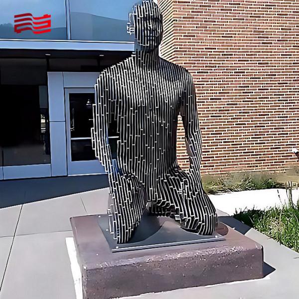 Modernistic Style Stainless Steel Figure Sculpture with Superb Combination Metal