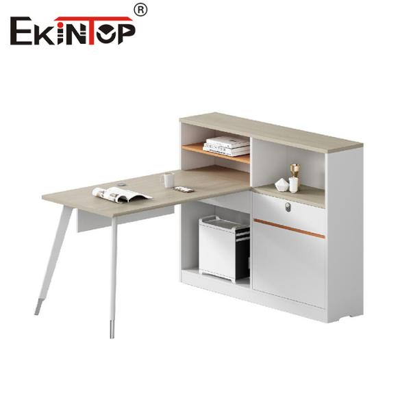 Quality Office Workstation Desk With Partition And Attached Cabinet Modern Style wholesale