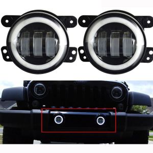 4-inch 30W*2 CREE LED Fog Lights Halo Ring Angel Eyes for Jeep Wrangler 97-16 JK