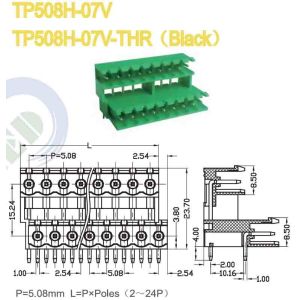 Plug-in Terminal Block 5.08mm 300V 18A 2-24P Pluggable Terminal Block Header