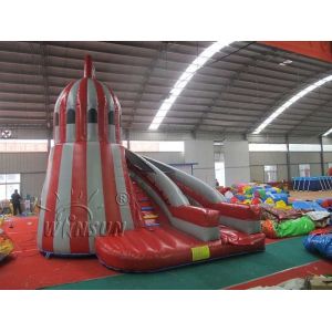 Helter Skelter Inflatable Water Slide With Air Blower And Repair Kits