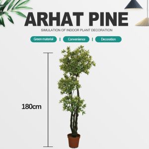 Restaurant Balcony Artificial Podocarpus Tree Faux Green Plant 1.6m No Nursing