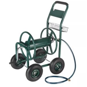 Make Watering Your Garden a Breeze with this Green Garden Hose Reel Cart and