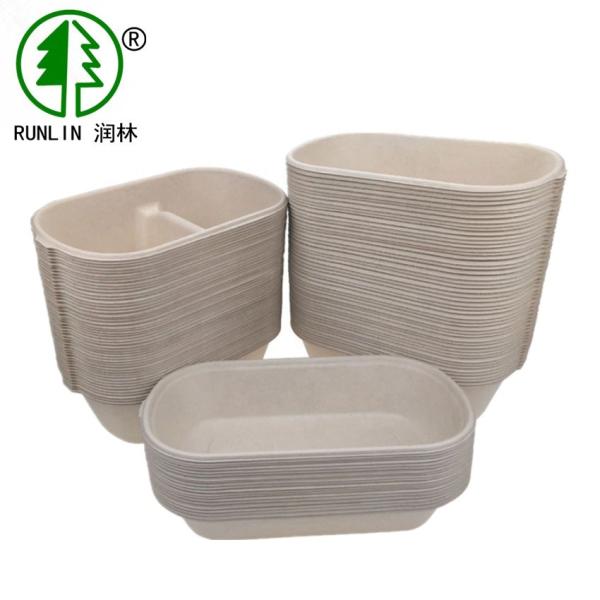 2 Compartments Meat Box Other Compostable Tableware Wheat Fiber Food Containers