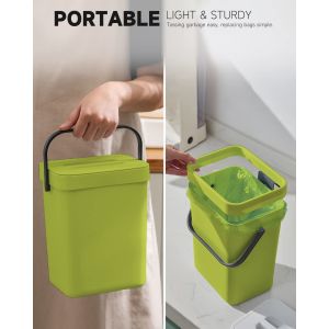 Household Kitchen Three-color Wall Hanging Plastic Trash Can with Lid