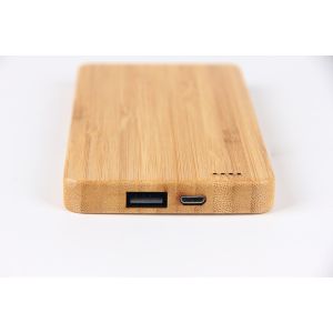 Bamboo Texture Slim 6000mAh Wood Personalized Power Bank Charger Single USB Port
