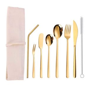 LFGB CE 7 Piece Versatile Kitchen Flatware Sets Salad Spoon And Fork Set