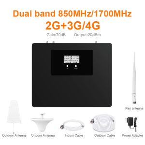 850MHz 1700MHz Dual Band Signal Booster Cellular Phone Repeater