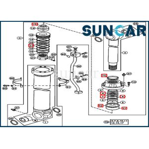 China 4438684 Deere Sealing Kit Arm Cylinder Repair Seal Kit Fits 670GLC 550LC Excavator Models on sale