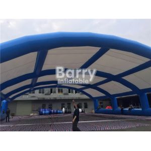 Blue And White Inflatable Shelter Tent For Metal Frame Pool Beach