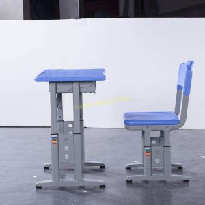 Solid Wood School Student Study Table And Chair Set With Adjustable Height