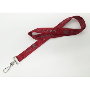 20 MM Nylon Silk Screen Lanyards , Custom Breakaway Lanyards With Metal Hook