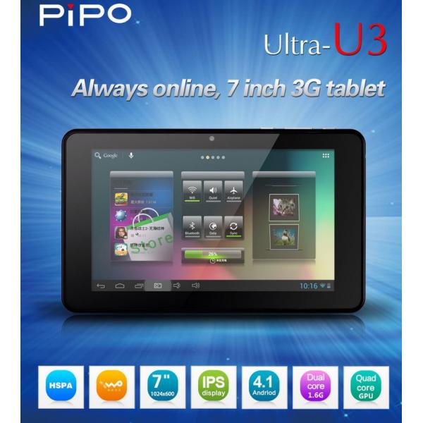 7" pipo ultra U3 2G/3G Phone calling IPS tablet pc dual core 1.6gh 1GB ram 16GB rom