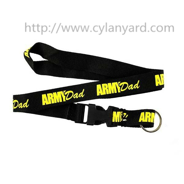 Printed polyester key holder lanyards, polyester neck lanyard with split key ring,