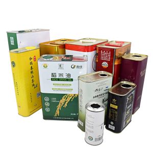 Custom Branded Cooking Oil Tin Rectangle 1 Liter 2l 3l Olive Oil Tin Cans Print 100ml 250ml 500ml Empty Olive Oil Tin Containers