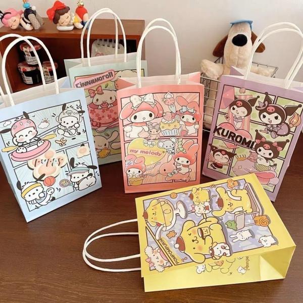 Eco Friendly Custom Cute Cartoon Accessories Paper Bags with Innovative Twisted