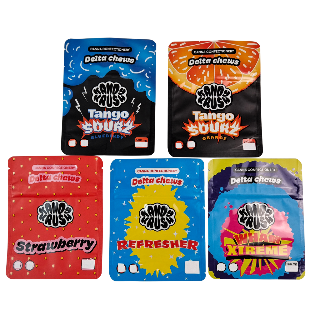 Rainbow Custom Printed 3.5g 8th Stand up Mylar Bag Edibles Smell Proof Special