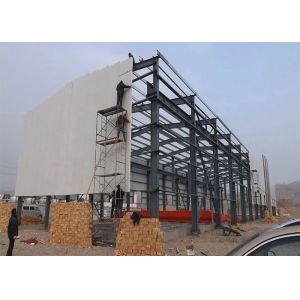 Pre - Fabricated Steel Structure Warehouse Customized Galvanized / Painted