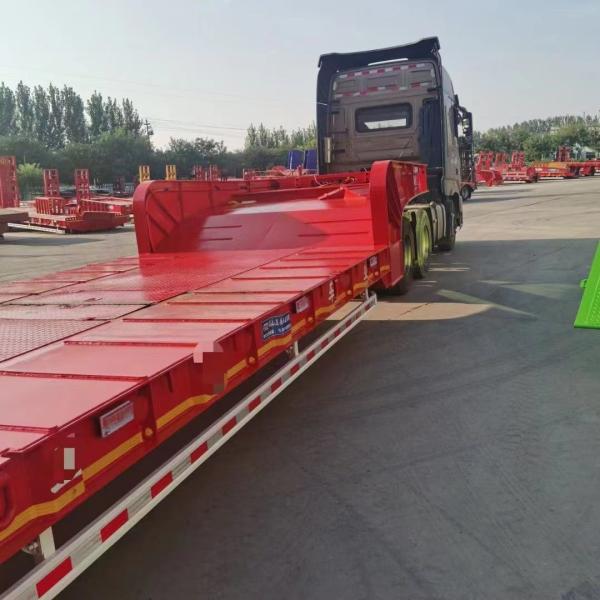 3-Axle 80-100 Ton Heavy Duty Gooseneck Low Bed Trailer with Heavy Mechanical