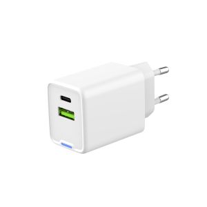 EU Plug Dual Port USB A With Type C White GaN USB Charger 45W Fast Wall Charger