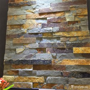China Natural Stone Quartzite Stone Veneer , Rust Slate Mini Panel Cultured Stone on sale