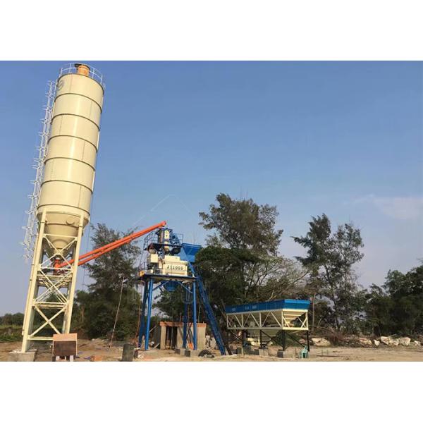 Mini Skip Hopper Ready Mixed Concrete Batch Plant HZS50 50cbm With JS1000