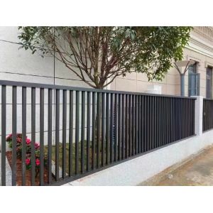 Black Pressed Spear Top Steel Fence , Galvanized Security Picket Fence