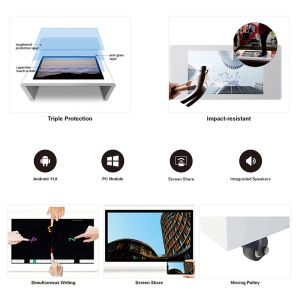 32 Inch Waterproof Interactive Touch Table with Wooden Structure and Coffee