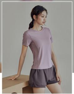 China Richee Womens Athletic T Shirts Flatlock Stitcing Ladies Fitness T Shirts on sale