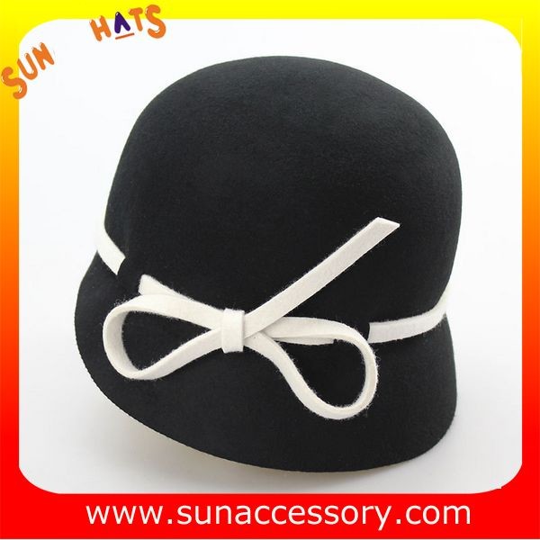 Vintage hot sale cloche hats for ladies,100% Australia wool felt hats for women