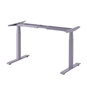 2 Stage Ergonomic Electric Height Adjustable Lifting Desk White Wooden Grain
