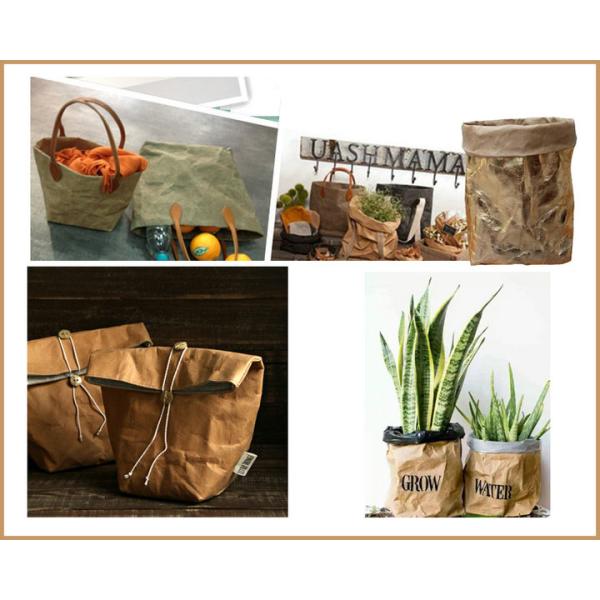 Recyclable Eco friendly Green / Blue Soft Washed kraft Paper For Grocery Bags