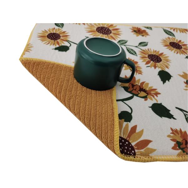 Double Sides Microfiber Dish Drying Mat Printing Designs