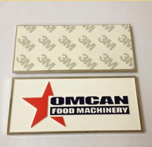 China Metal corporate logo sign emblem plate, custom corporate trade mark plaque with 3M sticker on sale