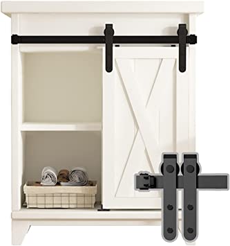 5Ft Mini Single Barn Door Hardware Kit Classic Strap J Shape Hanger