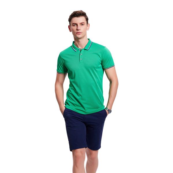 Flyita Short-Sleeved Casual Man Slim Solid Color Polo T Shirt