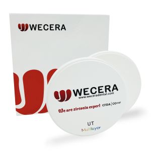 Cheap Wecera UT Multilayer Zirconia Disc 600Mpa 49% Ultra Translucent Zirconia for sale