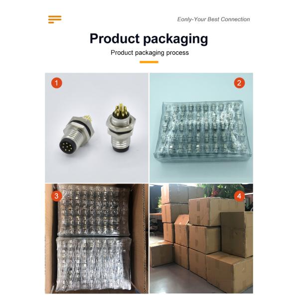 M12 Connector with 8-Pin Waterproof Molded Plug Cable Type Product