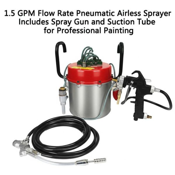 1.5 GPM Flow Rate Pneumatic Airless Sprayer Includes Spray Gun and Suction Tube